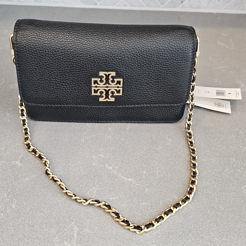 NWT Tory Burch Britten Convertible Crossbody BLACK 84707